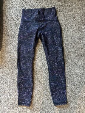 GirHigh-Waist Sparkle Leggings - Black with Multicolor Glitter